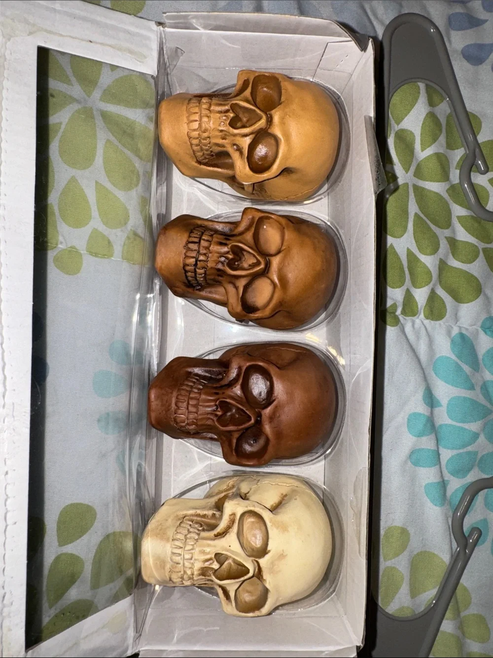 Rachel Zoe Wooden Skull Wall Hook Set - Brown, Tan, Cream